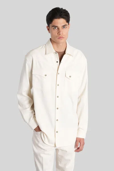 Lardini Shirt In Beige Cotton In White