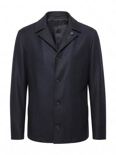 Lardini Flower-detail Wool Shirt Jacket In Multi