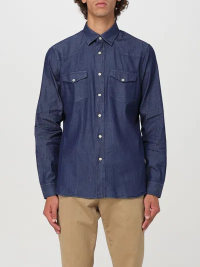 Lardini Shirt  Men Color Denim In Navy