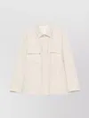 Lardini Light Beige Linen Shirt With Concealed Fastening