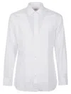 Lardini Classic White Cotton Shirt With Structured Collar In White