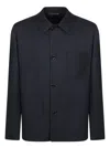Lardini Blue Wool Overshirt In Blue