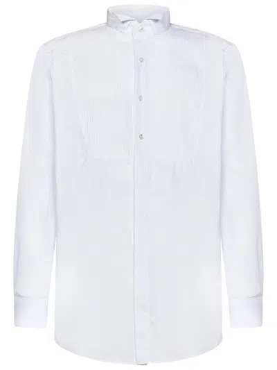 Lardini Pintuck-detailing Linen Shirt In White