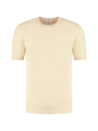 Lardini Short-sleeve Crew-neck Sweater In Neutral