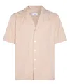 Lardini Relaxed Fit Shirt Camp Collar In Beige