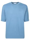 Lardini Crew Neck Knitwear In Light Blue Linen And Cotton