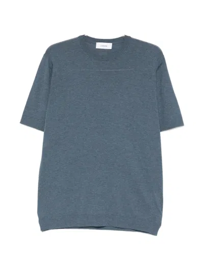 Lardini Short Sleeve Crew Neck Sweater In Blue