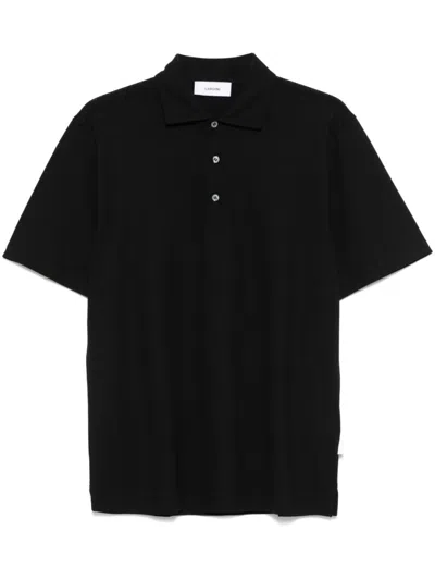 Lardini Short-sleeved Polo With Classic Collar In Black