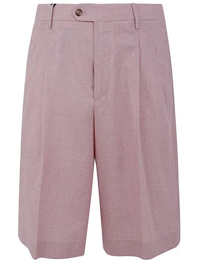 Lardini Tailored Pleated Shorts With Functional Pockets In Pink
