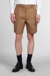 Lardini Shorts In Camel Cotton In Camel
