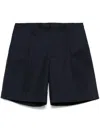 Lardini Men's Pleated Shorts With Back Pockets In Blue