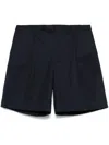 Lardini Men's Pleated Shorts With Back Pockets In Blue