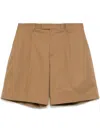 Lardini Men's Pleated Front Pocket Shorts In Brown