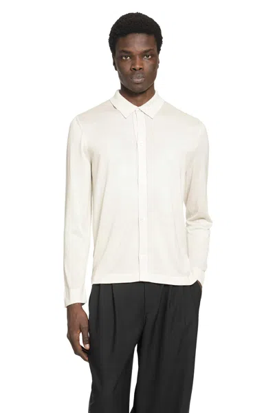 Lardini Silk Knit Shirt In White