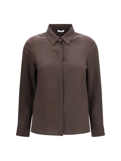 Lardini Silk Shirt In Brown