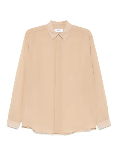 Lardini Silk Shirt In Neutrals