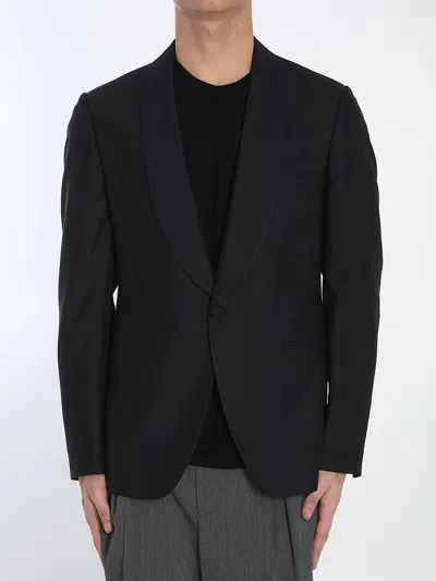 Lardini Silk Single-breasted Jacket In Black