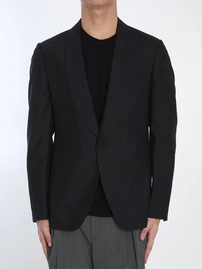 Lardini Silk Single-breasted Jacket In Animal Print