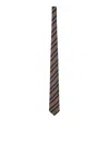Lardini Striped-pattern Silk Tie In Black