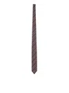 Lardini Diagonal-stripe Silk Tie In Brown