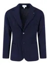 Lardini Tailored Jacket With Decorative Pin And Pockets In Blue