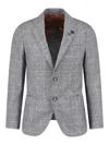 Lardini Check Pattern Front Pockets Long Sleeves In Gray