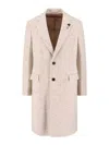 Lardini Single-breasted Jacket With Notch Lapel And Back Vent In White