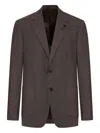 Lardini Textured Two-button Blazer In Brown