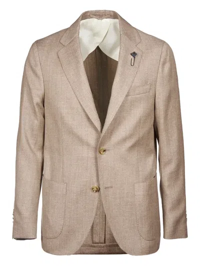 Lardini Single-breasted Blazer In Neutral