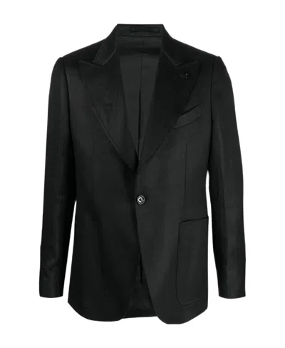 LARDINI LARDINI LOGO CHARM SINGLE-BREASTED BLAZER