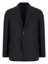 Lardini Midnight Blue Polyester Blend Blazer In Black