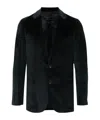 Lardini Velvet Blazer Jacket With Tailored Fit And Classic Notch Lapels In Black
