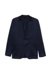 Lardini Single-breasted Tailored Jacket In Check Fabric In Blue
