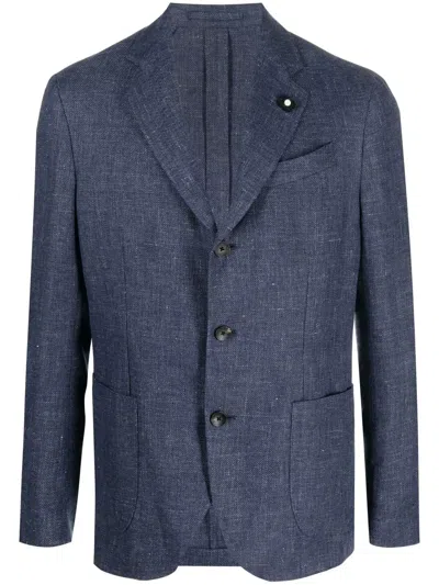 Lardini Single-breasted Blazer In Blue