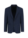 Lardini Velvet Blazer Jacket With Tailored Fit And Classic Notch Lapels In Blue