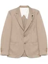 Lardini Single-breasted Blazer In Brown