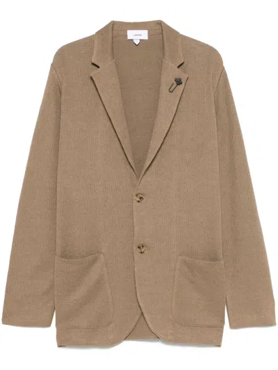 Lardini Single-breasted Blazer In Brown