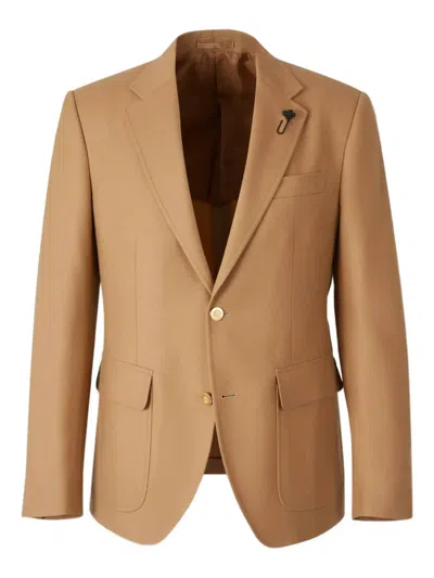 Lardini Single-breasted Blazer In Brown