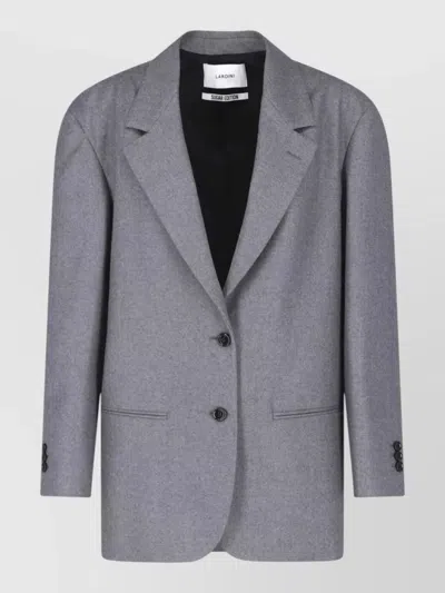 Lardini Single Breasted Blazer Front Pockets Notch Lapel In Gray