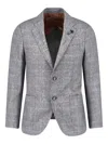 Lardini Check Pattern Front Pockets Long Sleeves In Gray