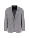 Lardini Single-breasted Blazer In Gray