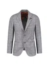 Lardini Check Pattern Front Pockets Long Sleeves In Gray