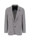 Lardini Single-breasted Blazer In Gray