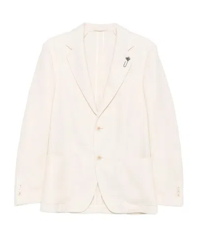 Lardini Single-breasted Blazer In Neutral