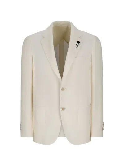 Lardini Single-breasted Blazer In Neutral
