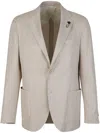 Lardini Single-breasted Blazer In Neutral