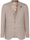 Lardini Long-sleeved Casual Jacket In Brown