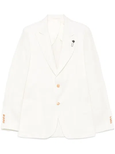 Lardini Single-breasted Blazer In Neutrals
