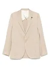 Lardini Single-breasted Blazer In Neutrals