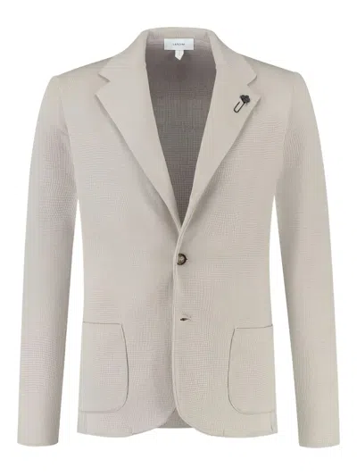 Lardini Single-breasted Blazer In Neutrals